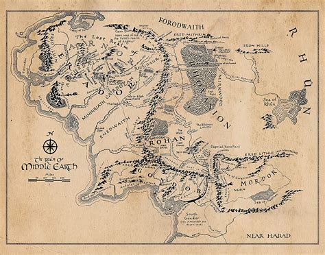 Full Map Of Middle Earth Poster Ruby Printable Map