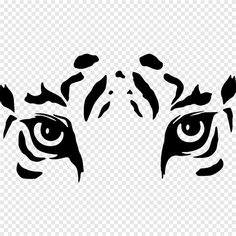 Mata Harimau Menggambar Siluet Harimau Putih Stiker Dinding Mamalia