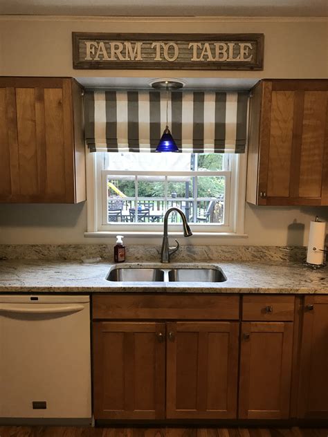 Farmhouse Kitchen Window With Custom Shade From Jamie Interiors From