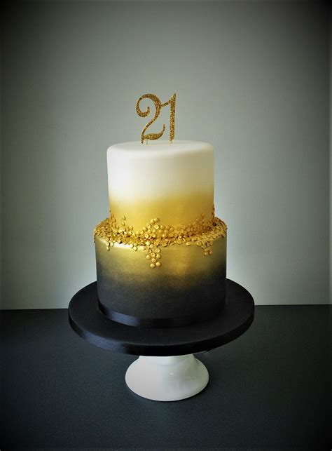 Black Gold And White Sequins 21st Birthday Cake Birthday Cakes For Men