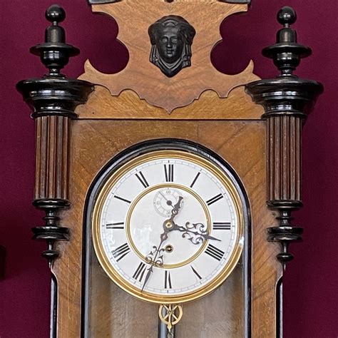 Late 19th Century Walnut And Ebony Vienna Regulator Timepiece Wall