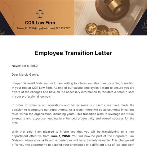 Free Employee Transfer Letter Templates And Examples Edit Online And Download