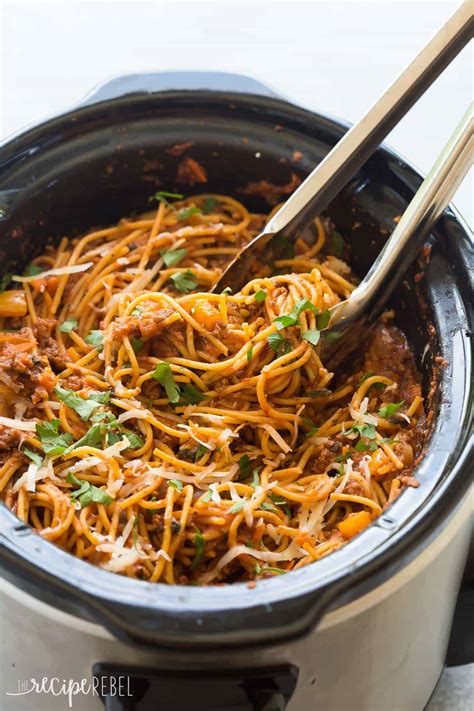 Healthier Slow Cooker Spaghetti And Meat Sauce Video Cravings Happen