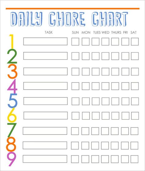 Free 9 Kids Chore Schedule Templates In Pdf Ms Word