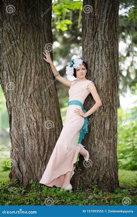 Attractive Young Woman Enjoying Her Time Outside In Park Summer Time Stock Image Image Of