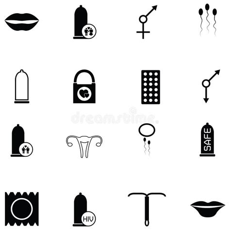 Safe Sex Icon Set Stock Vector Illustration Of Sign 107351838