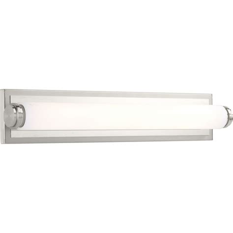 Concourse Led Collection 24 Brushed Nickel Etched White Glass Modern