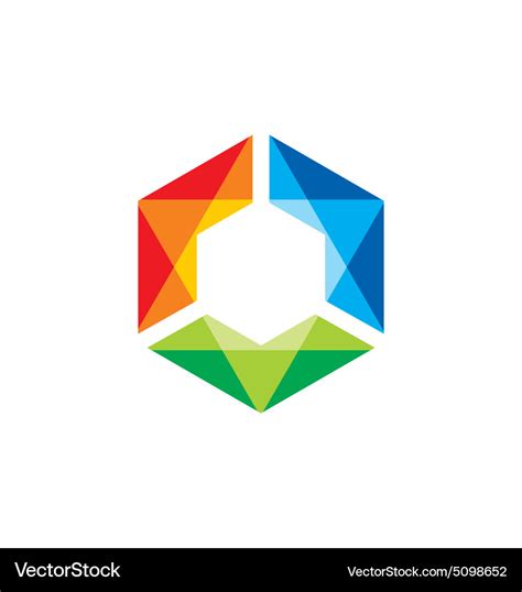 Triangle Colorful Prism Gem Technology Logo Vector Image