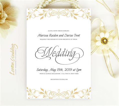 Traditional Wedding Invitations Lemonwedding