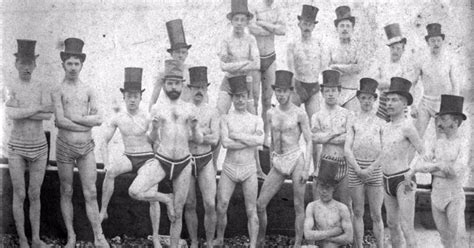 Vintage Group Photographs Of Members Of The Brighton Swimming Club In