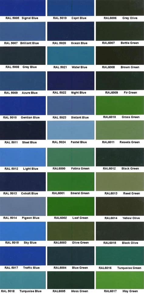 Ral Color Chart Ral Colour Chart Ral Color Chart Paint Color Chart