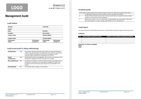 7 Professional Audit Report Templates For Ms Word And Excel