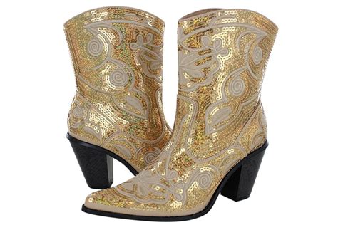 Helens Heart Womens Sparkle Sequin Bling Short Western Cowgirl Boots