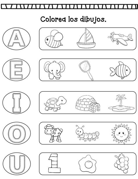 Vocales Actividades Del Alfabeto En Preescolar A F