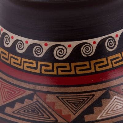 Traditional Inca Ceramic Decorative Vase Crafted In Peru Divine Inca