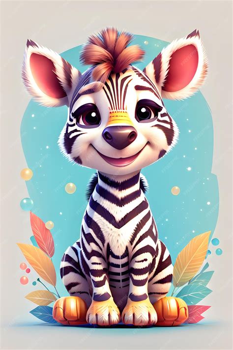 Premium Ai Image Happy Cute Baby Zebra Generated By Ai