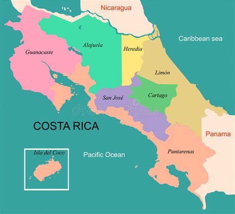 Mapa De Costa Rica Ilustração Do Vetor Ilustração De Detalhe 13075615