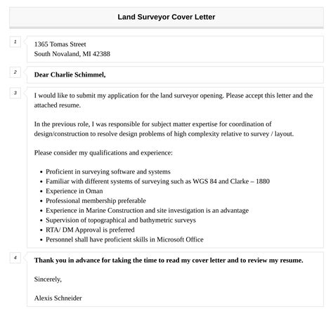Land Surveyor Cover Letter Velvet Jobs