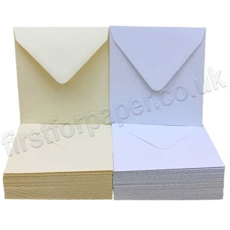 White And Cream 130mm Square Envelopes First For Paper