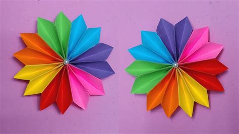 How To Make Easy Flower With Color Paper Making Paper Flowers Step By