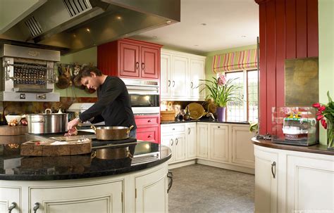 English Tv Celebrity Chef James Martin In The Kitchen Of His Detached