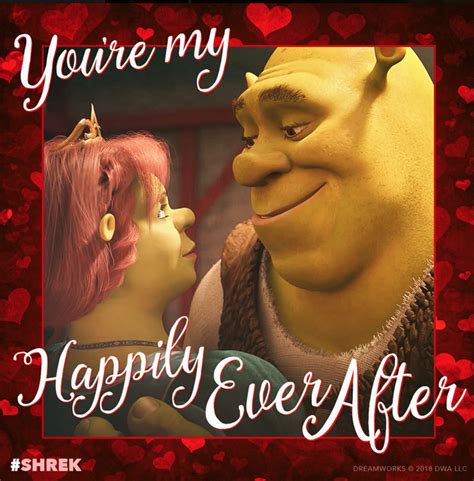 Shrek And Princess Fionas Happily Ever After Valentines Day Card