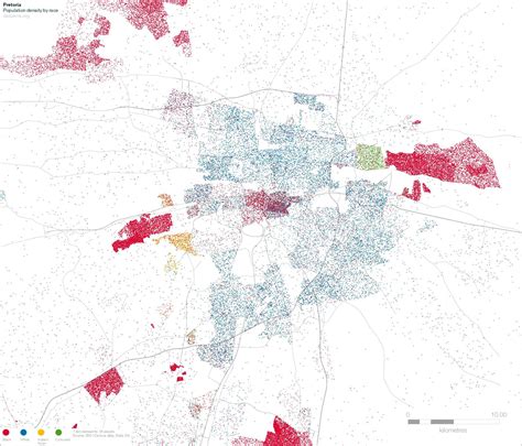 Map Pretoria Population Density By Race South African History Online