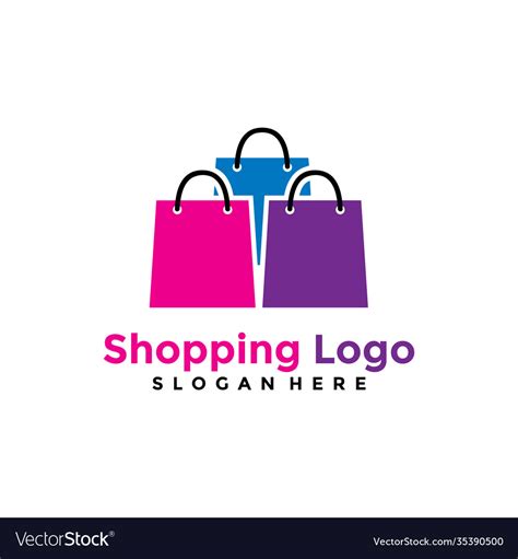 Shopping Logo Template For Business Online Shop Vector Image