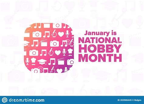 January Is National Hobby Month Holiday Concept Stock Vector