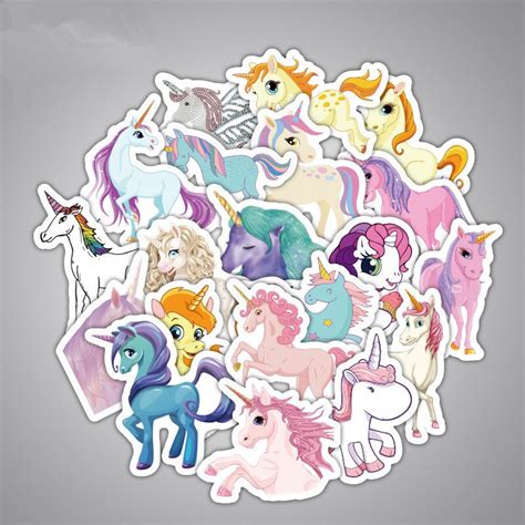 33pcsset Of Unicorn Stickers Vinyl Removable Car Stickers On