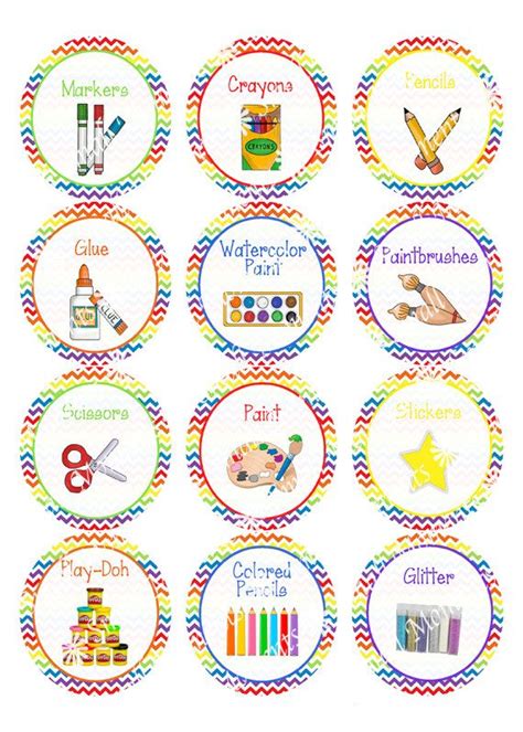 Art Supplies Labels Instant Download By Smallmomentsdesigns 500