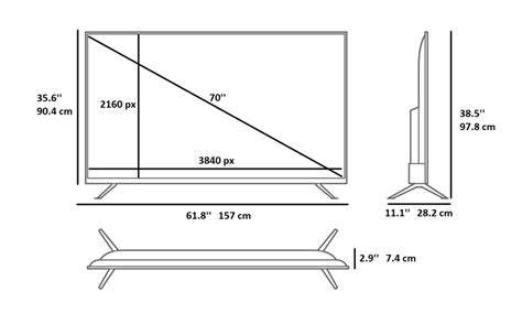 70 Inch Tv Dimensions Tv Specs