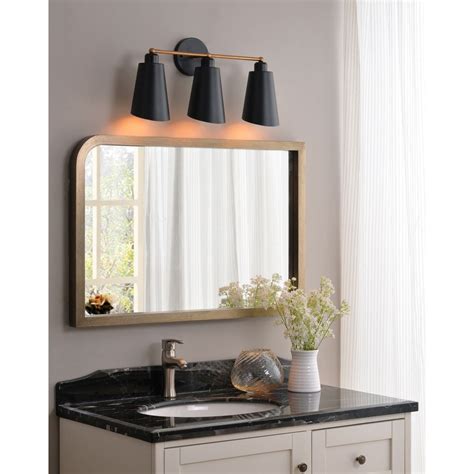 Well actually i shouldn't call myself a slacker because i was pretty busy between hanging my new vanity light and doing things with my kids. Vanity Light Matte Black Gold Mid-Century Inspired ...