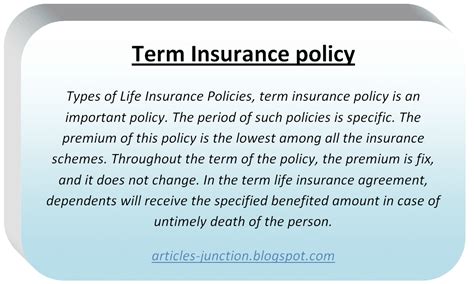 Articles Junction Types Of Life Insurance Policies Life