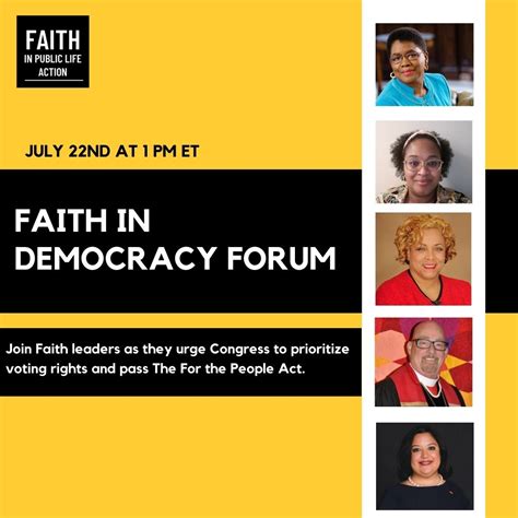 Faith In Democracy Forum Faith In Public Life