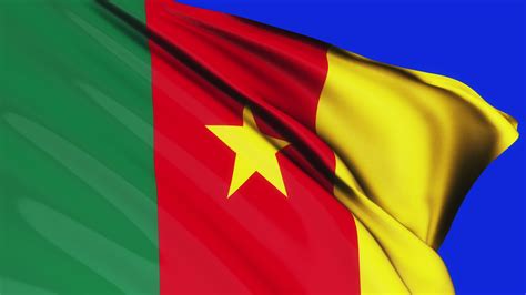 Loop Of Cameroon Flag Waving On Blue Screen 8973769 Stock Video At Vecteezy