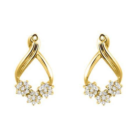 051 Crt Cubic Zirconia Mounted In Yellow Plated Sterling Silver Earring