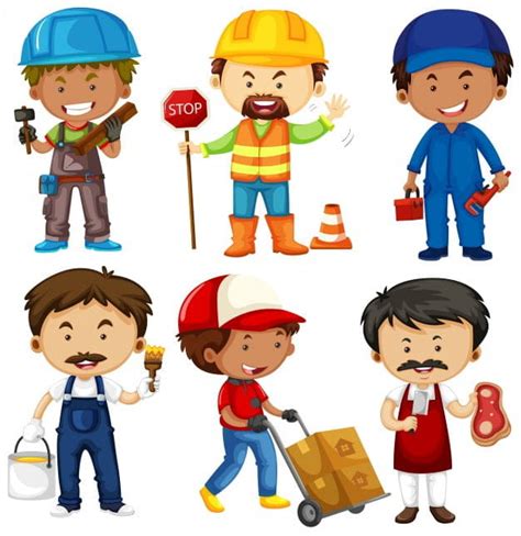 People Doing Different Jobs On White Eps Vector Uidownload