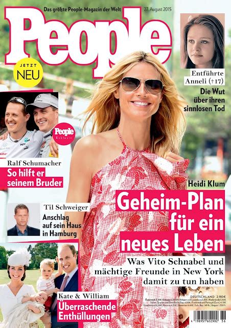 Actress Model Heidi Klum People Germany August 2015