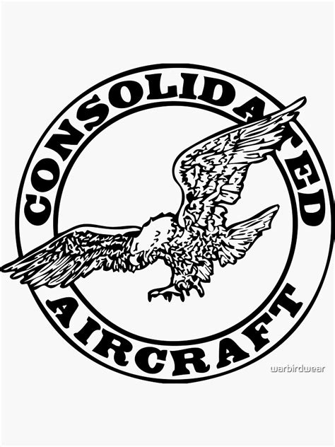 Consolidated Aircraft Logo Black Sticker For Sale By Warbirdwear