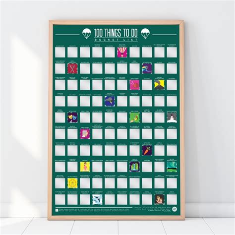100 Things To Do Scratch Off Bucket List Poster By T Republic Dadshop