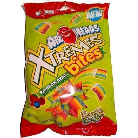 Airheads Xtremes Bites Rainbow Berry Flavor Sour Chewy Candy 6 Oz Bag