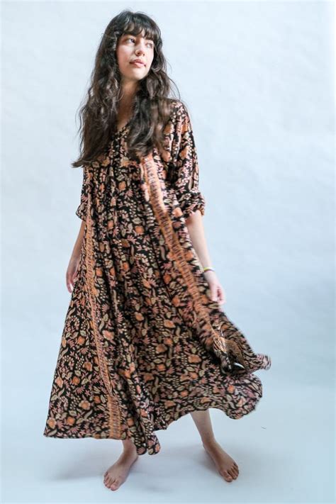 Natalie Martin Fiore Maxi Dress Autumn Silk Garmentory