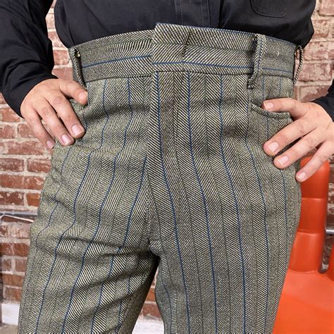 70s Mens Mod Striped Flares Pants 36” Waist By 31 4” Inseam