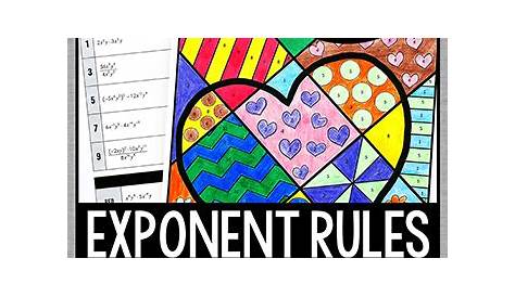 Exponent Rules Coloring Activity by All Things Algebra | TpT