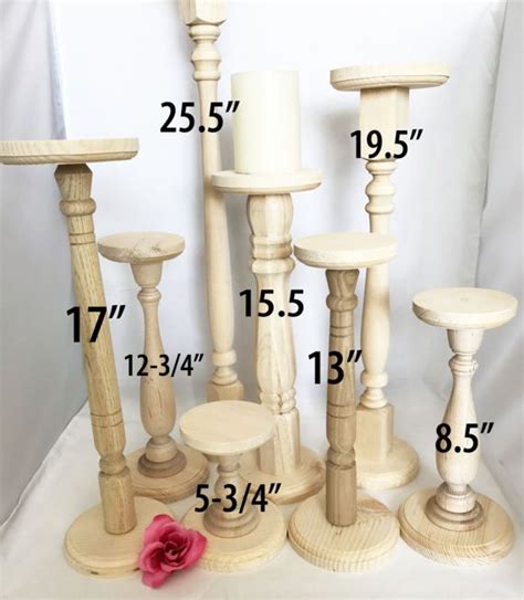 Extra Tall Unfinished Wood Pillar Candlestick Holders Tall Diy Candle