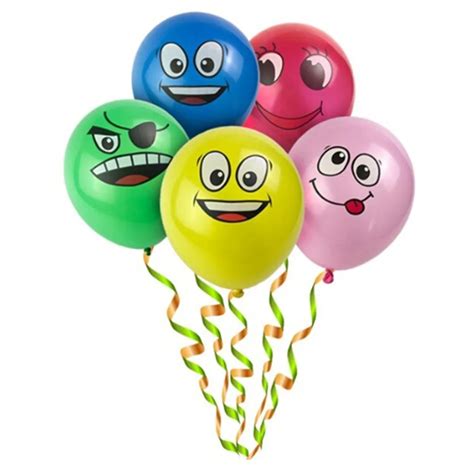 10pcs 12inch Emoji Balloons Cute Smiling Face Latex Balloons Birthday