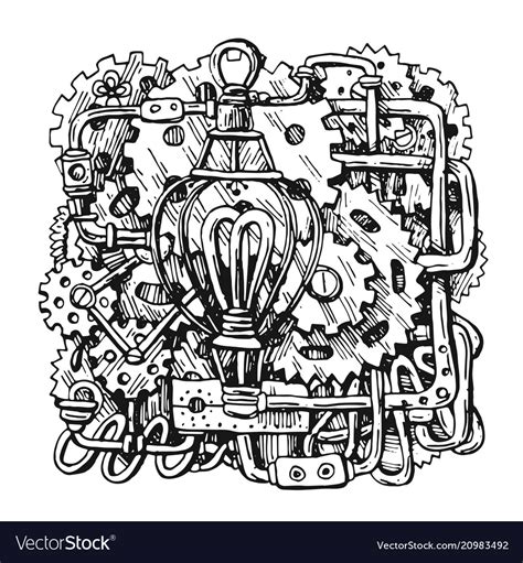 Steampunk Style Drawing Royalty Free Vector Image