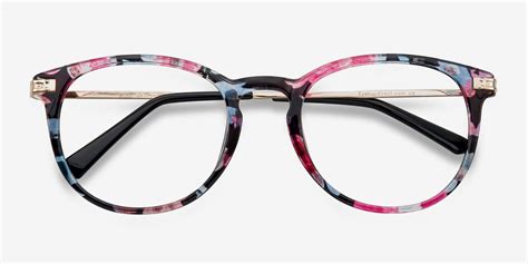 Muse Round Blue Floral Glasses For Women Eyebuydirect