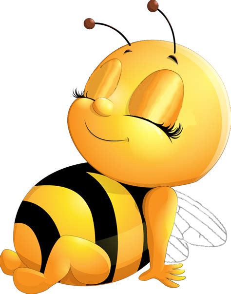 A Yellow And Black Bee Laying Down With Its Eyes Closed